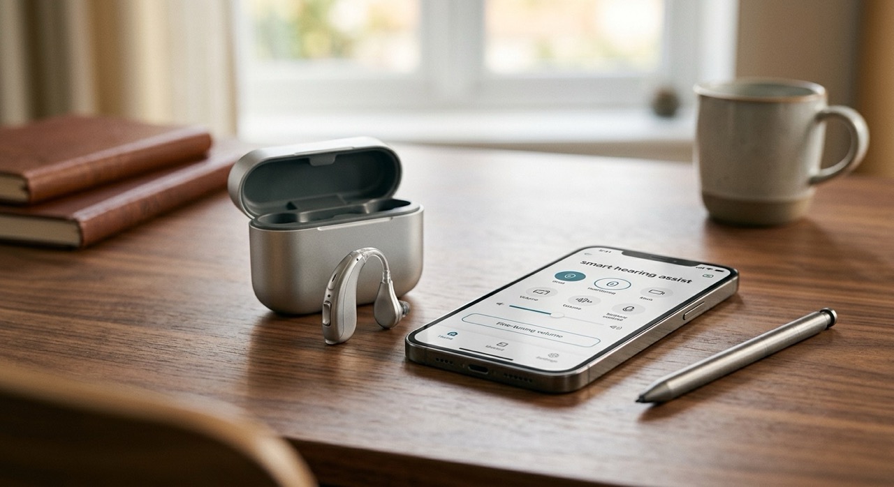 Modern hearing aid technology with AI-powered sound processing